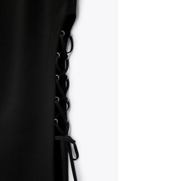 NWT ZARA  BLACK LACED PENCIL SKIRT - Picture 4 of 4